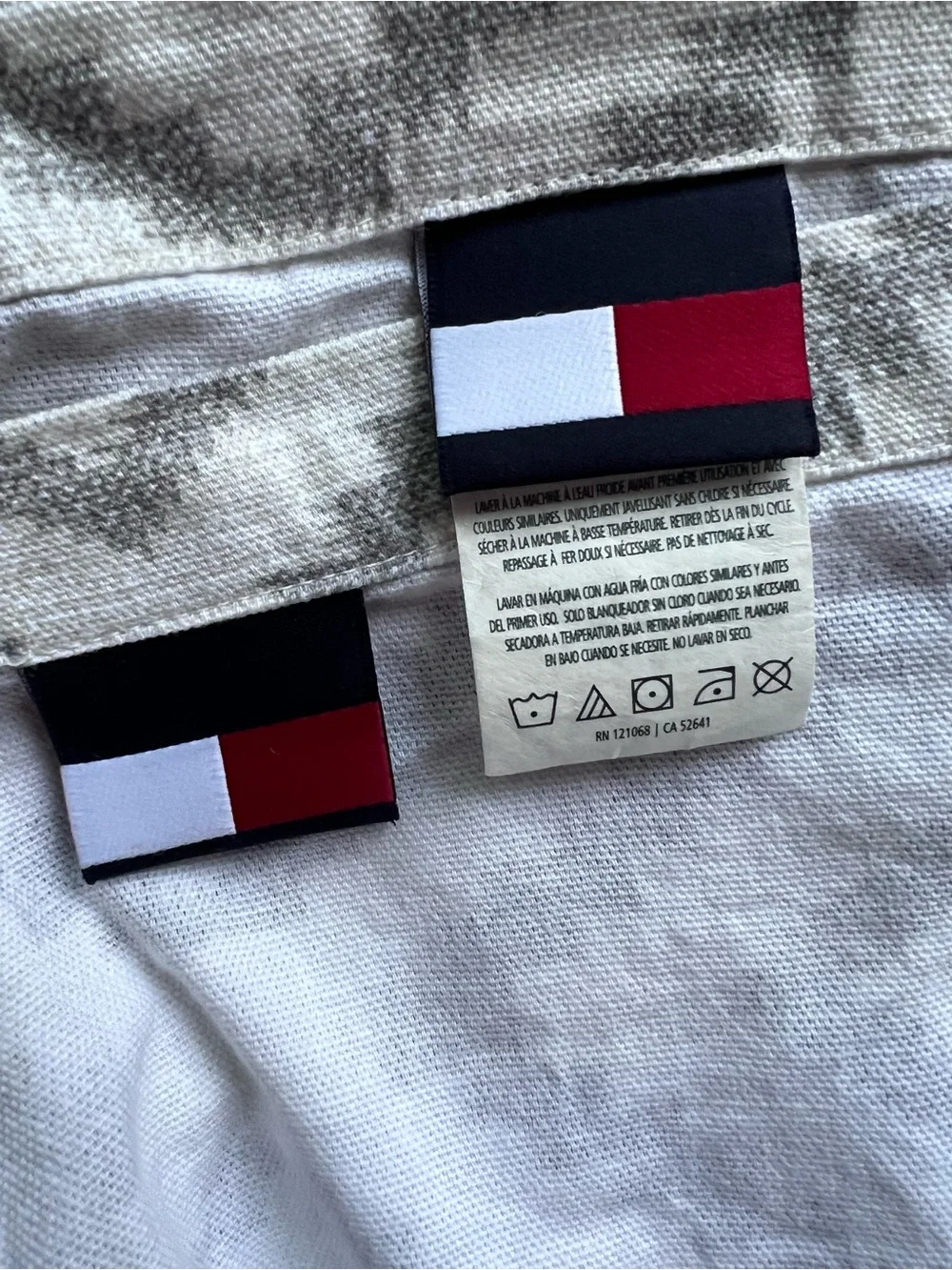 Tommy Hilfiger Diamond Lake Gray Cotton Window Curtain Panels (4) - approx 48x82